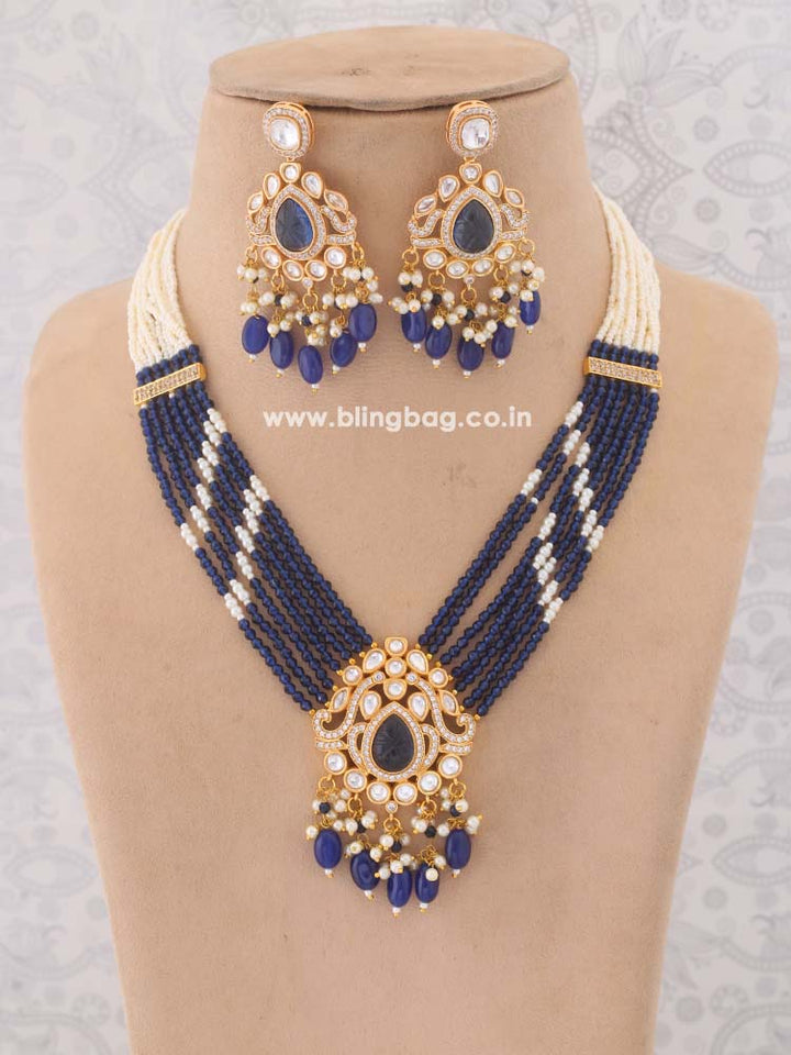 Navy Nova Kundan Jewellery Set