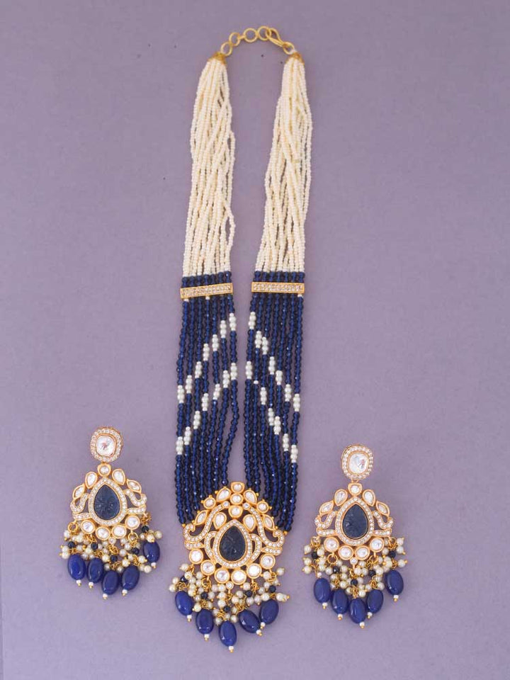 Navy Nova Kundan Jewellery Set