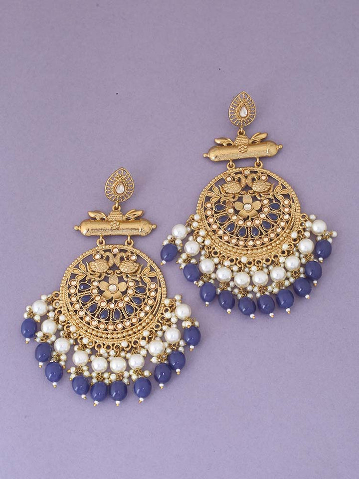 Navy Rajshri Ethnic Chandbalis