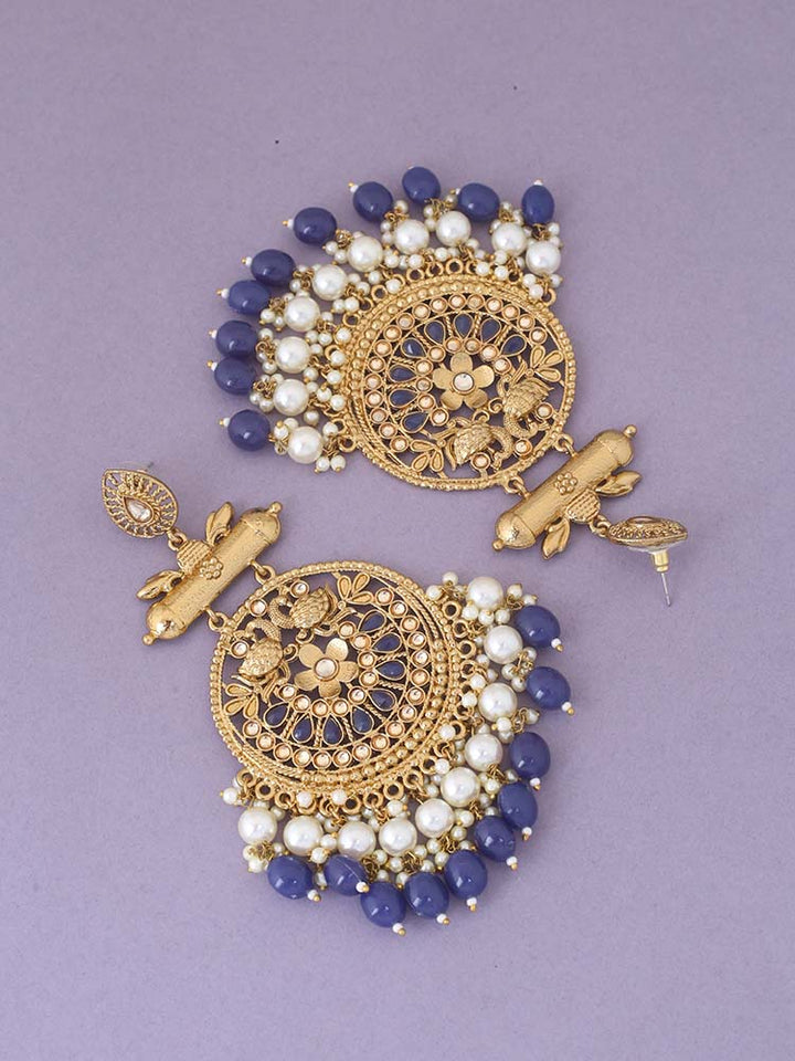 Navy Rajshri Ethnic Chandbalis