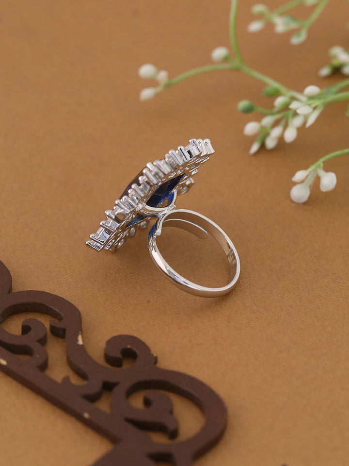 Navy Amelie Zirconia Ring