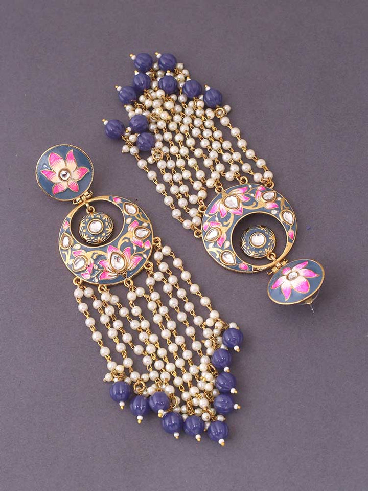 Navy Rivha Ethnic Chandbalis