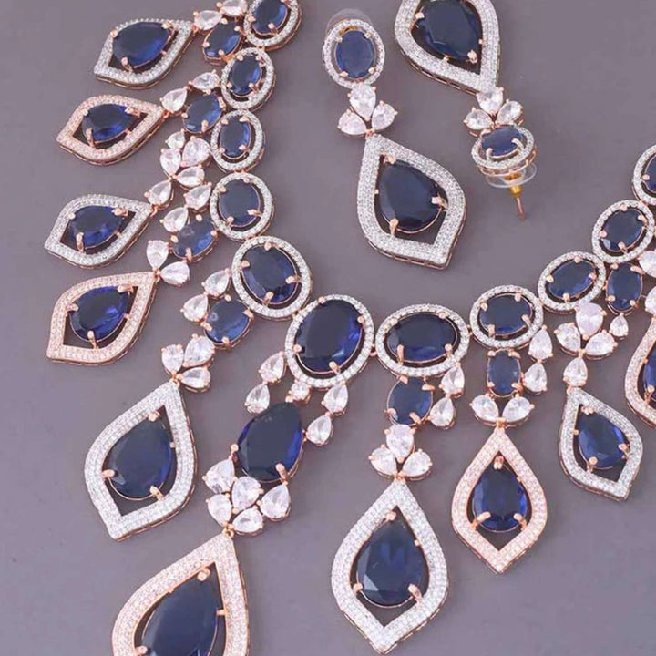 Navy Rohesia Zirconia Jewellery Set