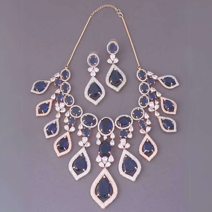 Navy Rohesia Zirconia Jewellery Set