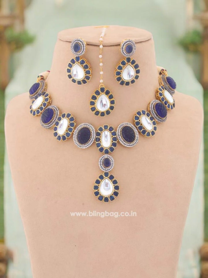 Navy Roseline Zirconia Jewellery Set