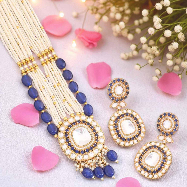 Navy Siddhiksha Kundan Jewellery Set - EOSS