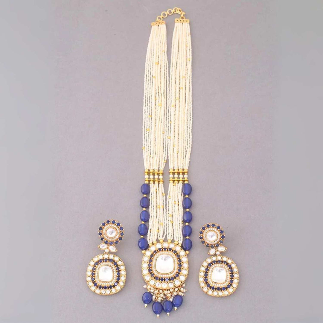 Navy Siddhiksha Kundan Jewellery Set - EOSS