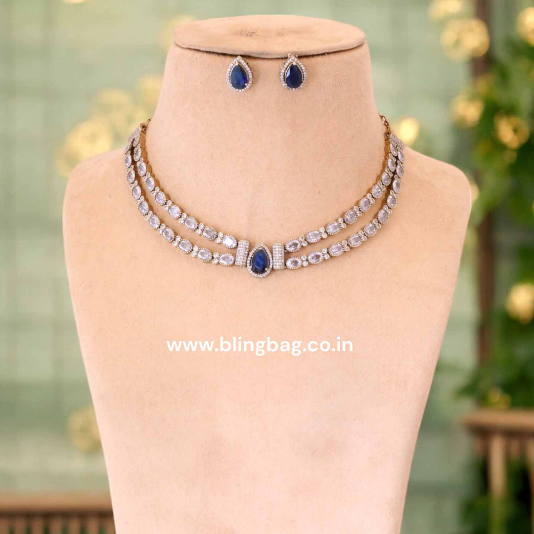 Navy Starla Victorian Jewellery Set- New Arrival