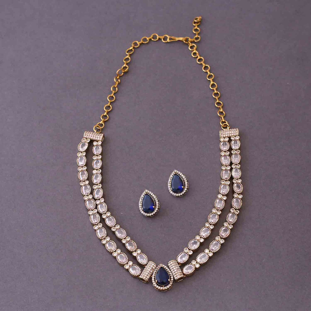 Navy Starla Victorian Jewellery Set- New Arrival