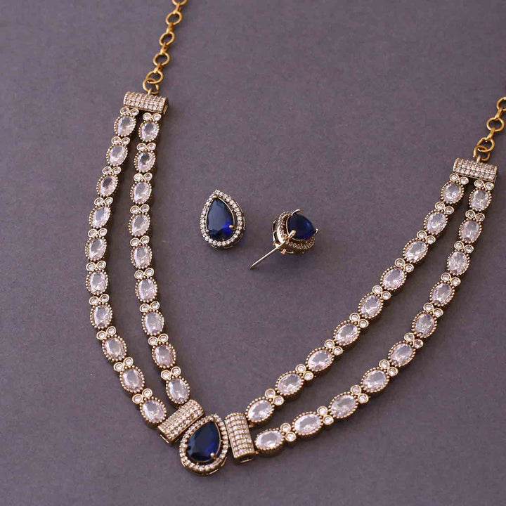 Navy Starla Victorian Jewellery Set- New Arrival