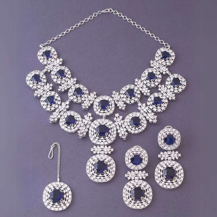 Navy Teresa Zirconia Jewellery Set