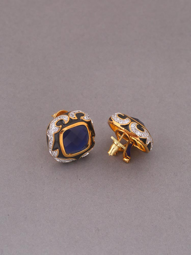Navy Thunder Zirconia Studs