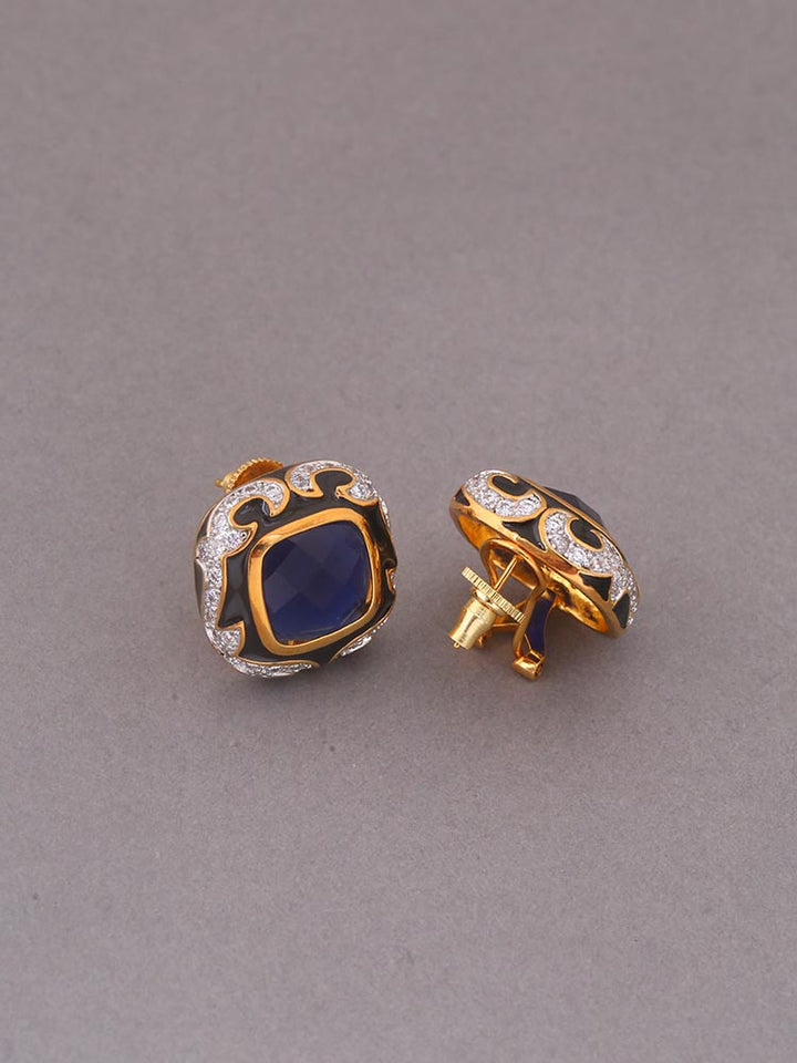 Navy Thunder Zirconia Studs
