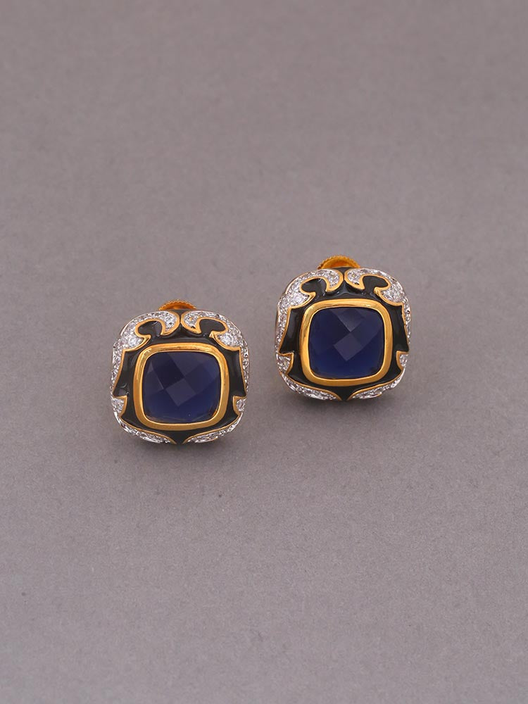 Navy Thunder Zirconia Studs