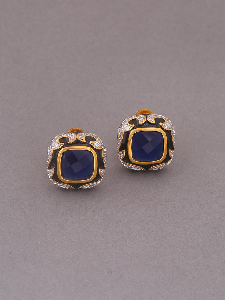 Navy Thunder Zirconia Studs