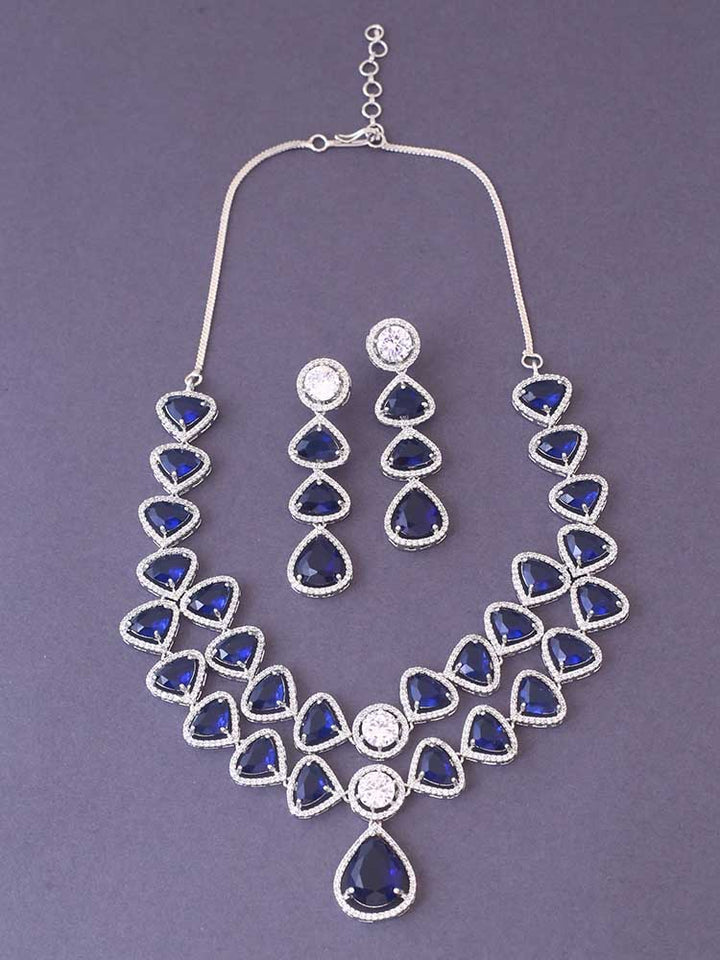 Navy Ulyssa Zirconia Jewellery Set