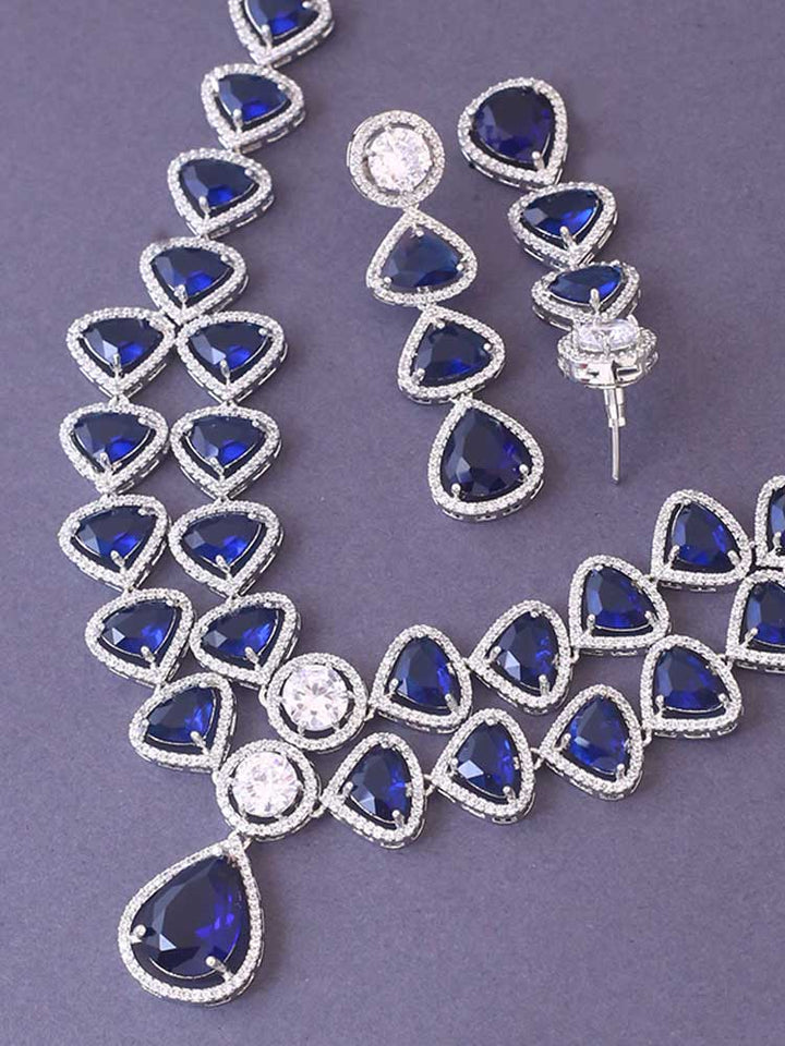 Navy Ulyssa Zirconia Jewellery Set