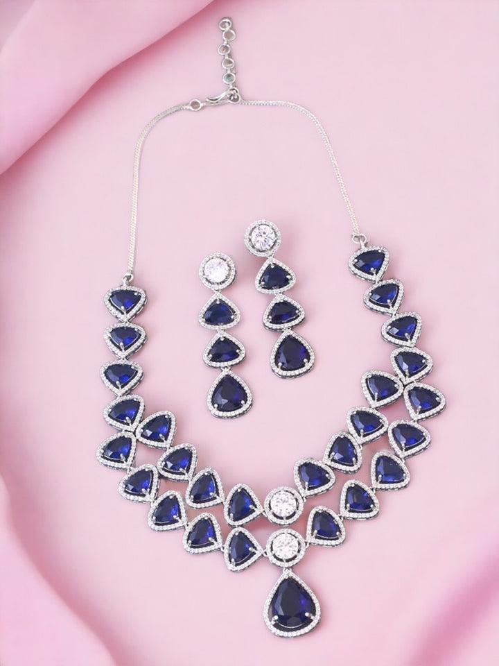 Navy Ulyssa Zirconia Jewellery Set
