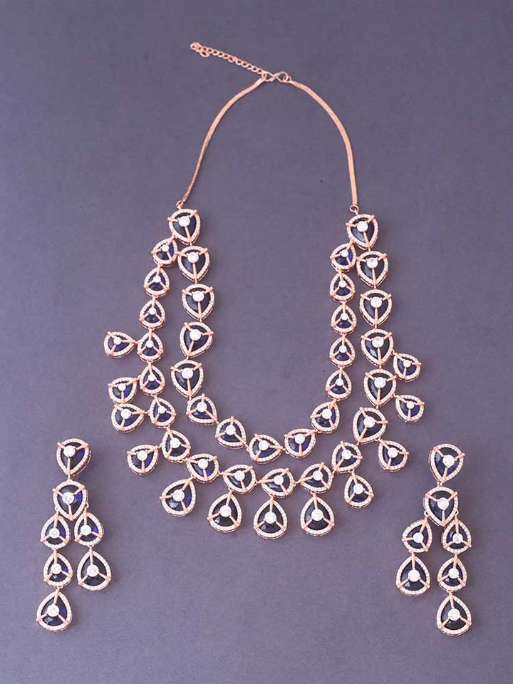 Navy Ursula Zirconia Jewellery Set