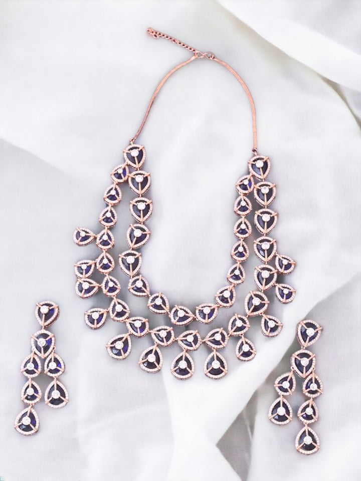 Navy Ursula Zirconia Jewellery Set