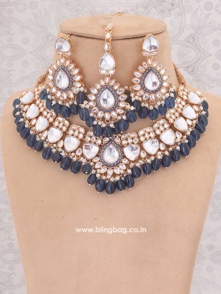 Navy Vaanya Jewellery Set