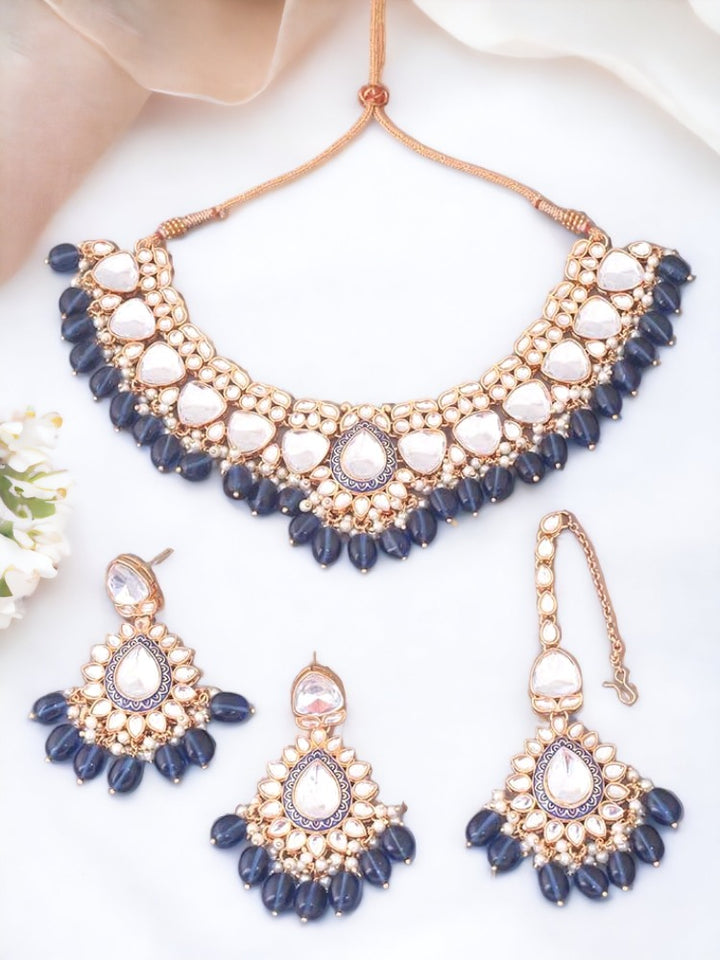 Navy Vaanya Jewellery Set