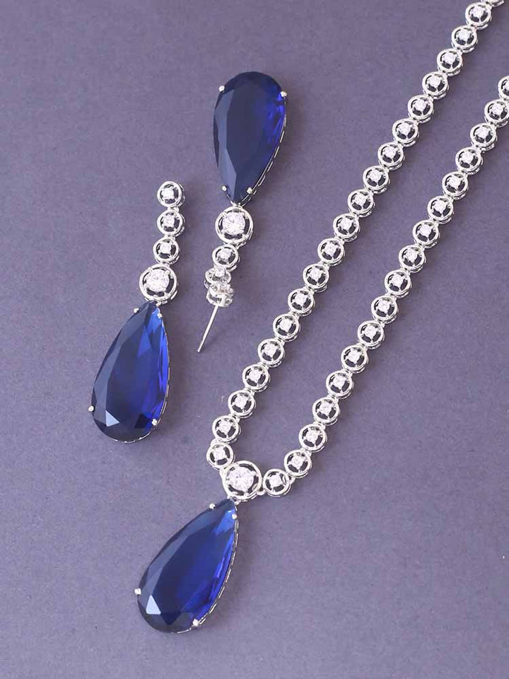 Navy Whitney Zirconia Jewellery Set