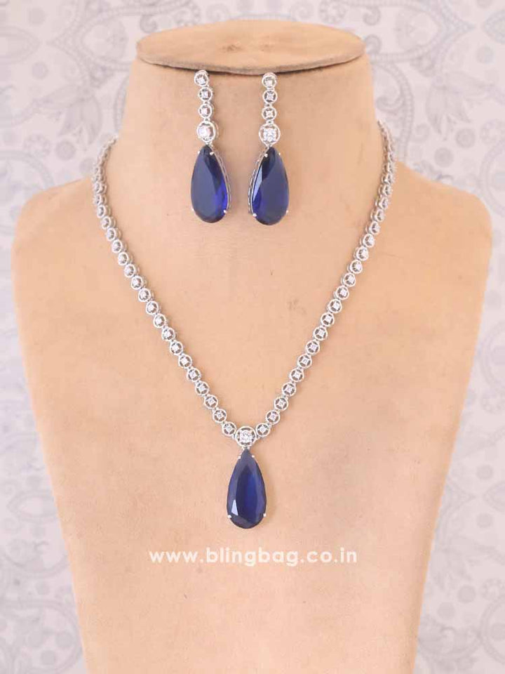 Navy Whitney Zirconia Jewellery Set