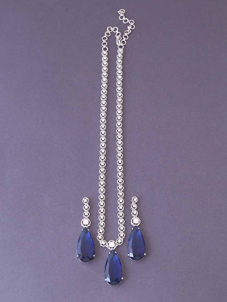 Navy Whitney Zirconia Jewellery Set