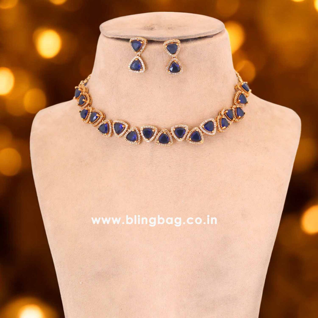 Navy Zeenat Victorian Jewellery Set-New Arrival