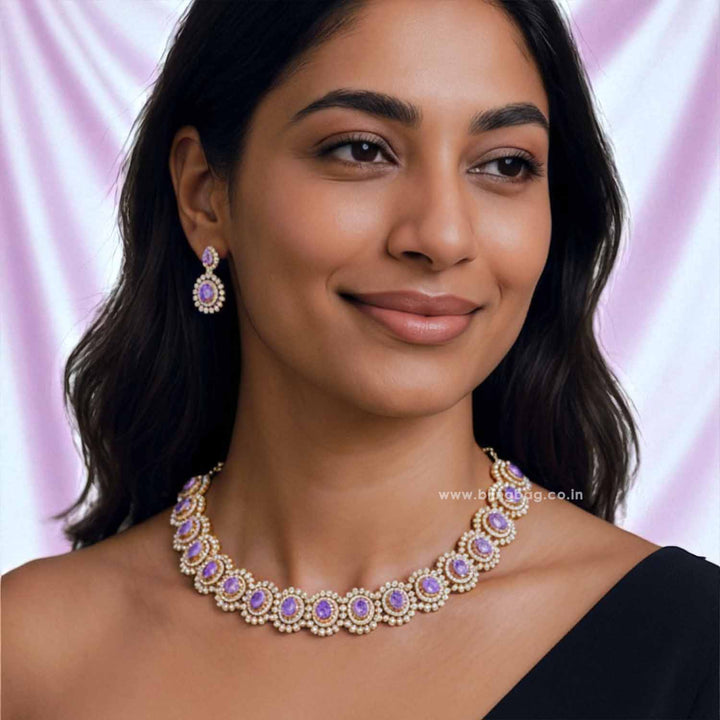 Purple Lyandra Victorian Jewellery Set - New Arrival