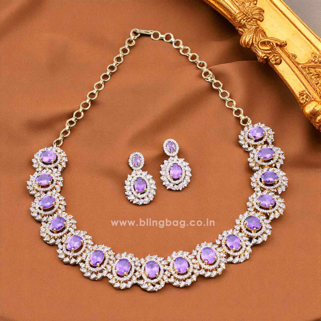 Purple Lyandra Victorian Jewellery Set - New Arrival