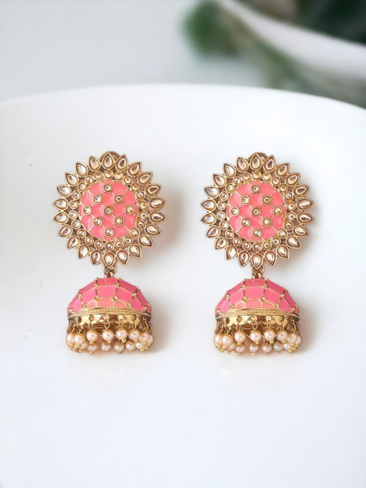 Neon Pink Suraj Jhumkis