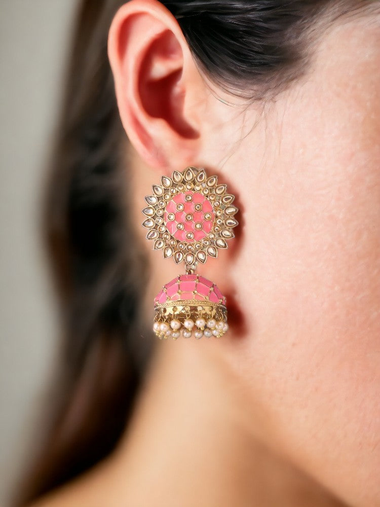 Neon Pink Suraj Jhumkis