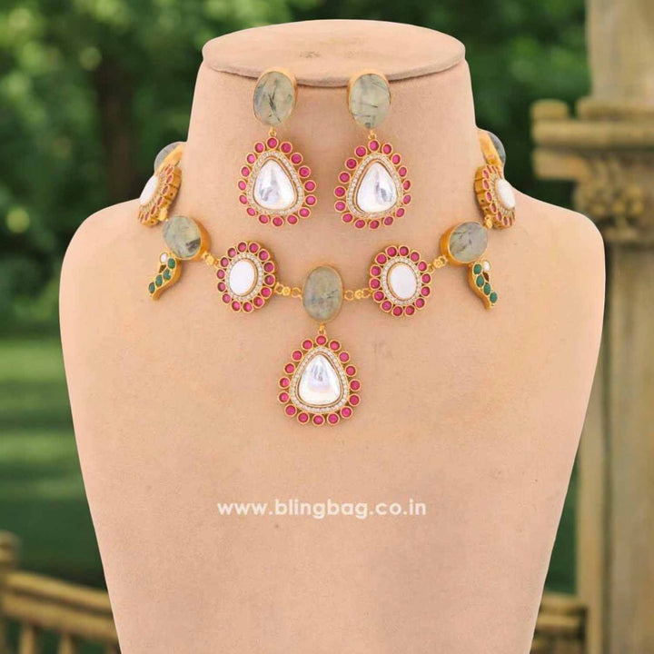 Olive Krishika Kundan Jewellery Set - EOSS