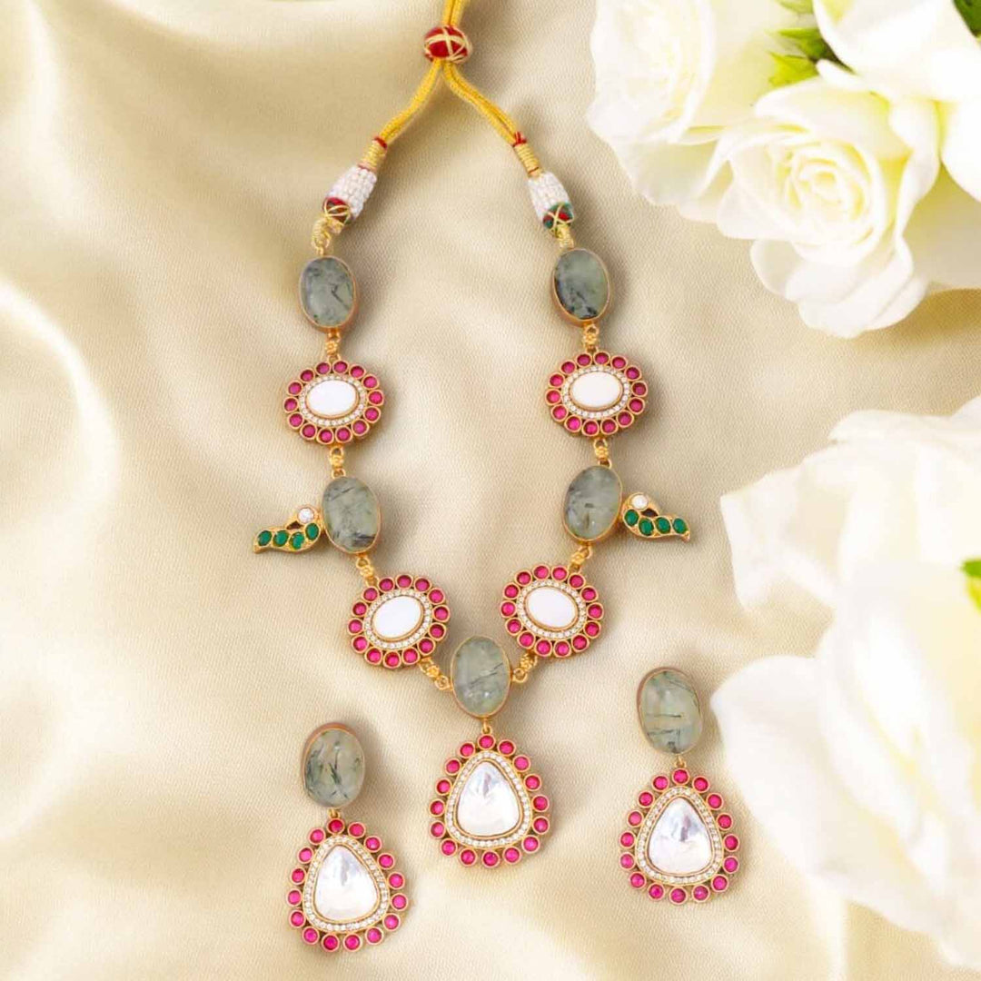 Olive Krishika Kundan Jewellery Set - EOSS