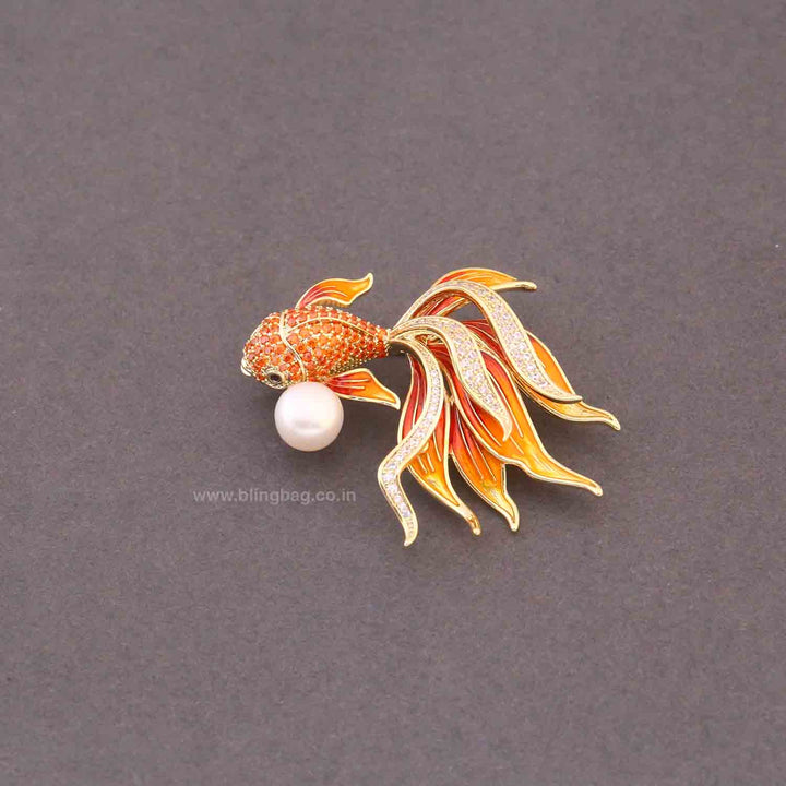 Orange Tide Goldeen Brooch