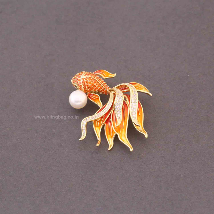 Orange Tide Goldeen Brooch