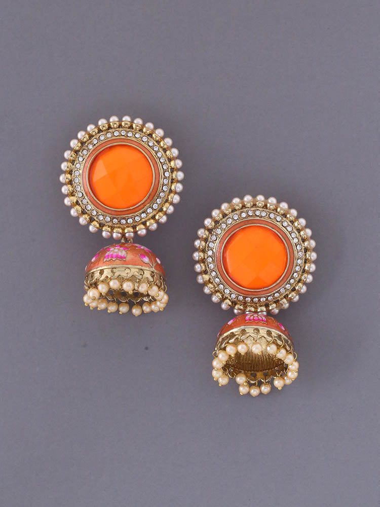 Orange Virat Jhumkis