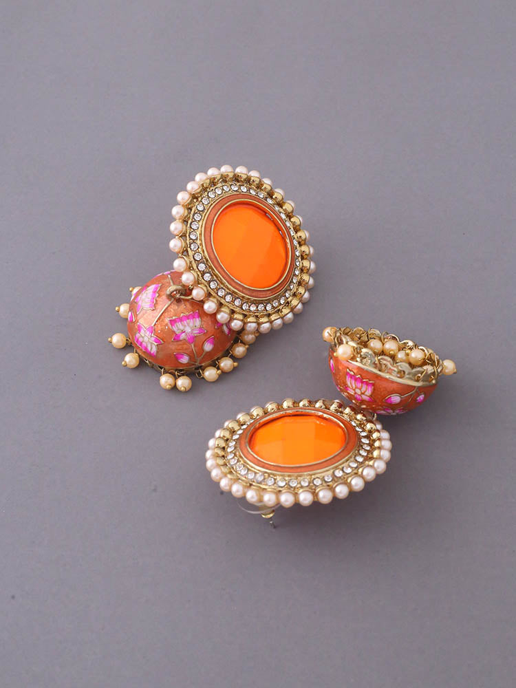 Orange Virat Jhumkis