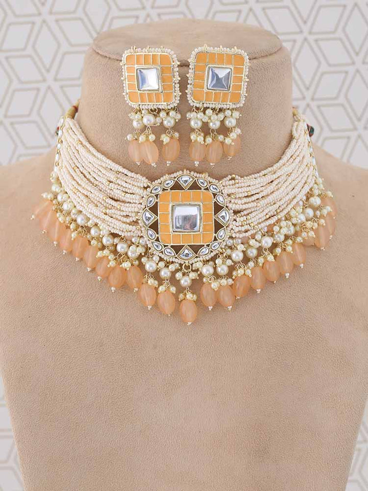 Peach Aahlaad Jewellery Set