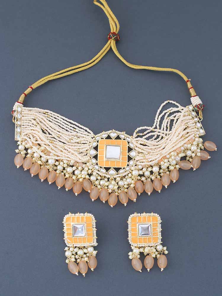 Peach Aahlaad Jewellery Set