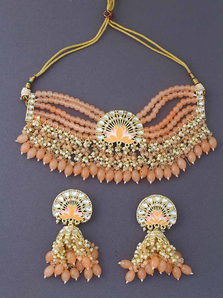 Peach Aarish Jewellery Set