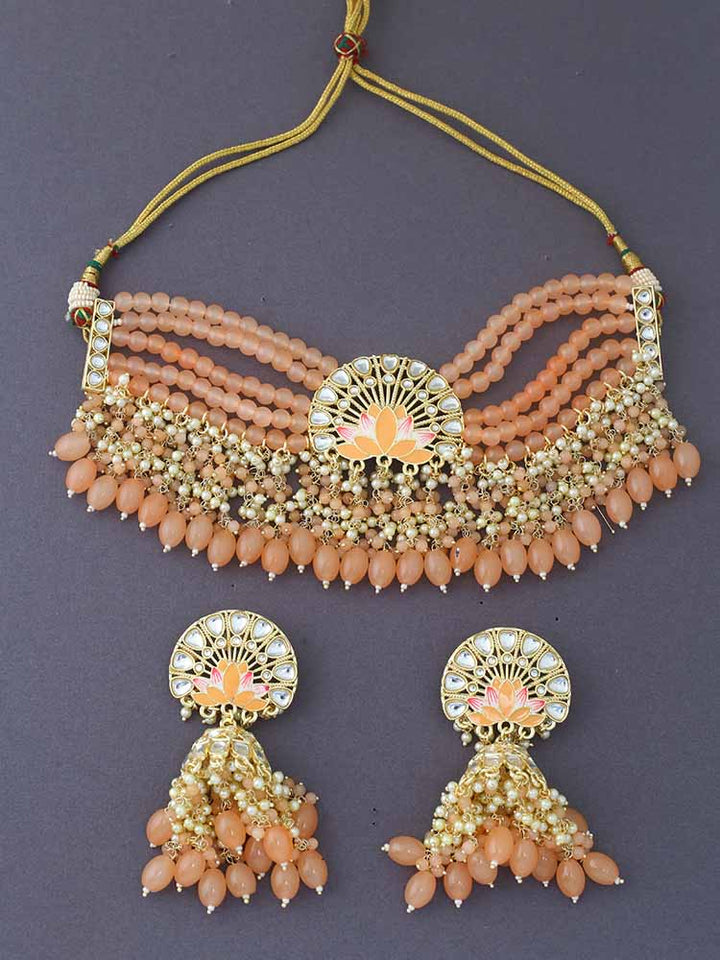 Peach Aarish Jewellery Set