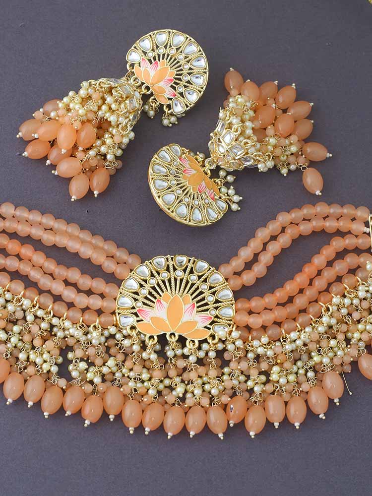 Peach Aarish Jewellery Set
