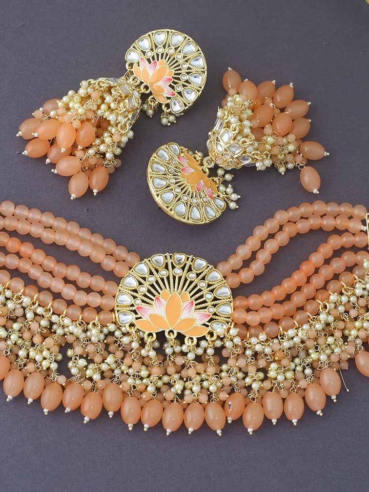 Peach Aarish Jewellery Set