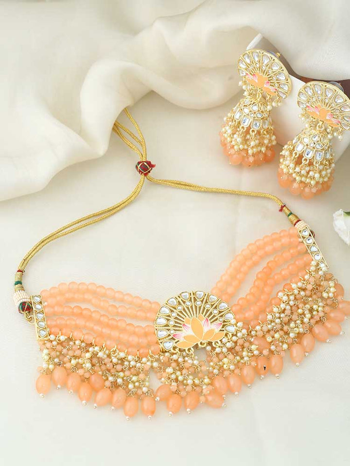 Peach Aarish Jewellery Set