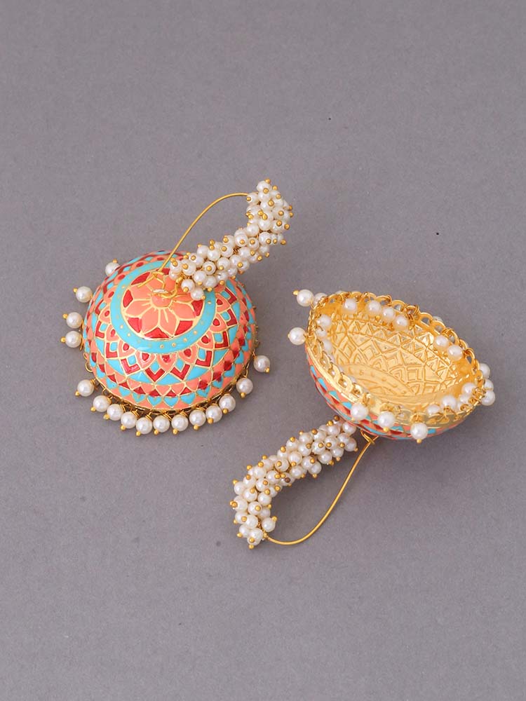 Peach Laranya Jhumkis