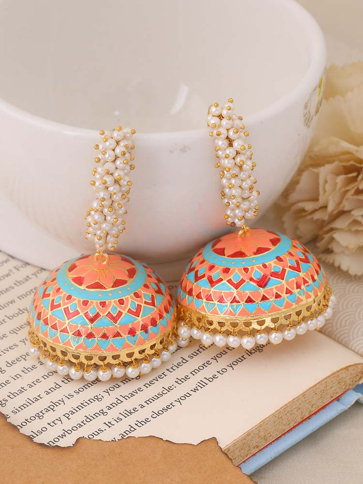 Peach Laranya Jhumkis