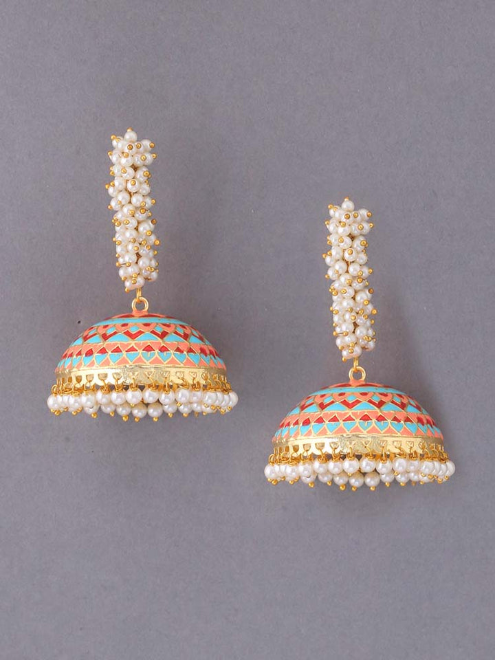 Peach Laranya Jhumkis